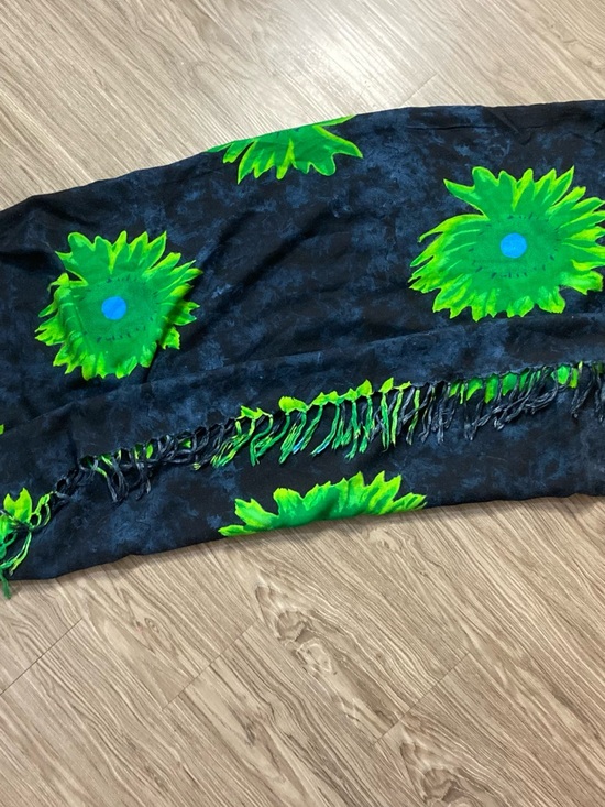 Ingear Y2K Sheer Fringe Open Front Jacket – Black & Neon Green Floral – Size M - Picture 7 of 7